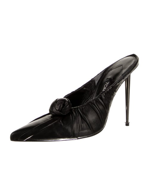 Tom Ford Leather Pleated Accents Mules