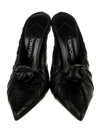 Tom Ford Leather Pleated Accents Mules