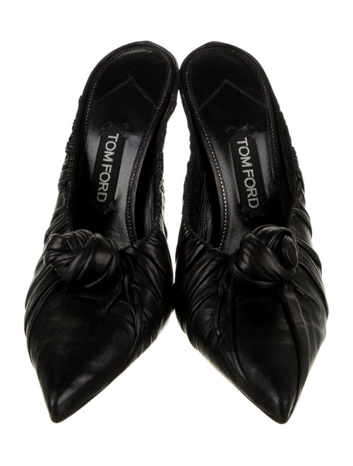 Tom Ford Leather Pleated Accents Mules