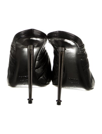 Tom Ford Leather Pleated Accents Mules