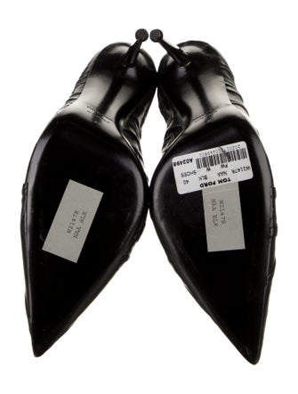 Tom Ford Leather Pleated Accents Mules