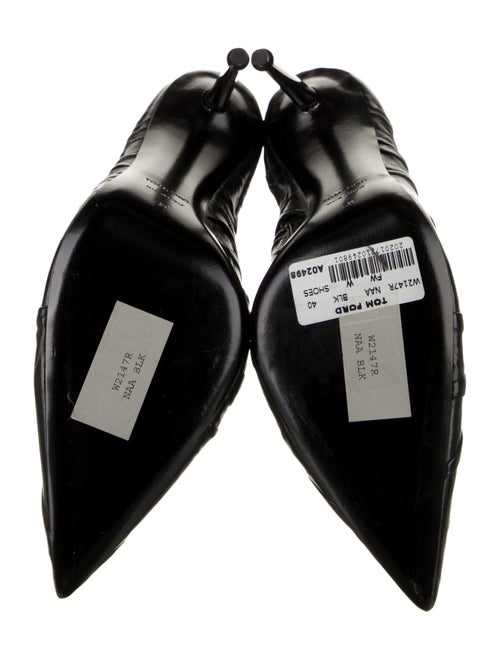 Tom Ford Leather Pleated Accents Mules