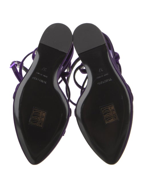 Tom Ford Velvet Leather Trim Embellishment Slingback Sandals