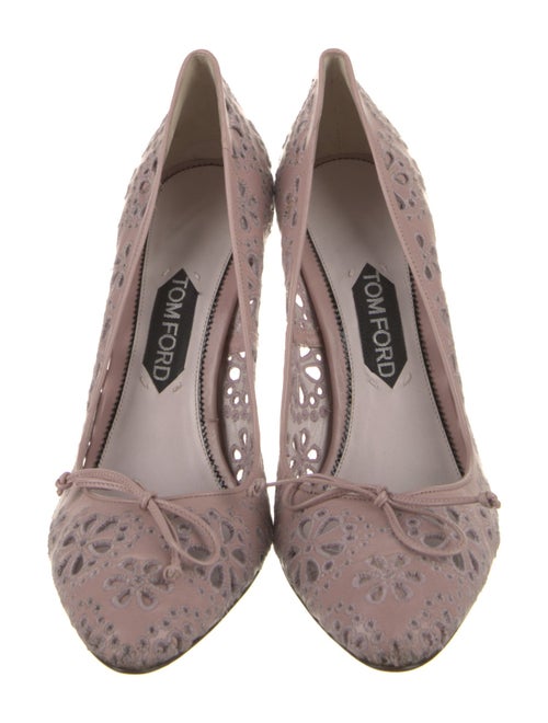 Tom Ford Leather Embroidered Accent Pumps