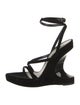 Tom Ford Velvet Leather Trim Embellishment Slingback Sandals