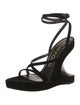 Tom Ford Velvet Leather Trim Embellishment Slingback Sandals