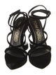 Tom Ford Velvet Leather Trim Embellishment Slingback Sandals