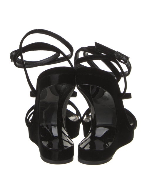 Tom Ford Velvet Leather Trim Embellishment Slingback Sandals