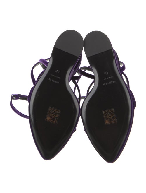 Tom Ford Velvet Leather Trim Embellishment Slingback Sandals