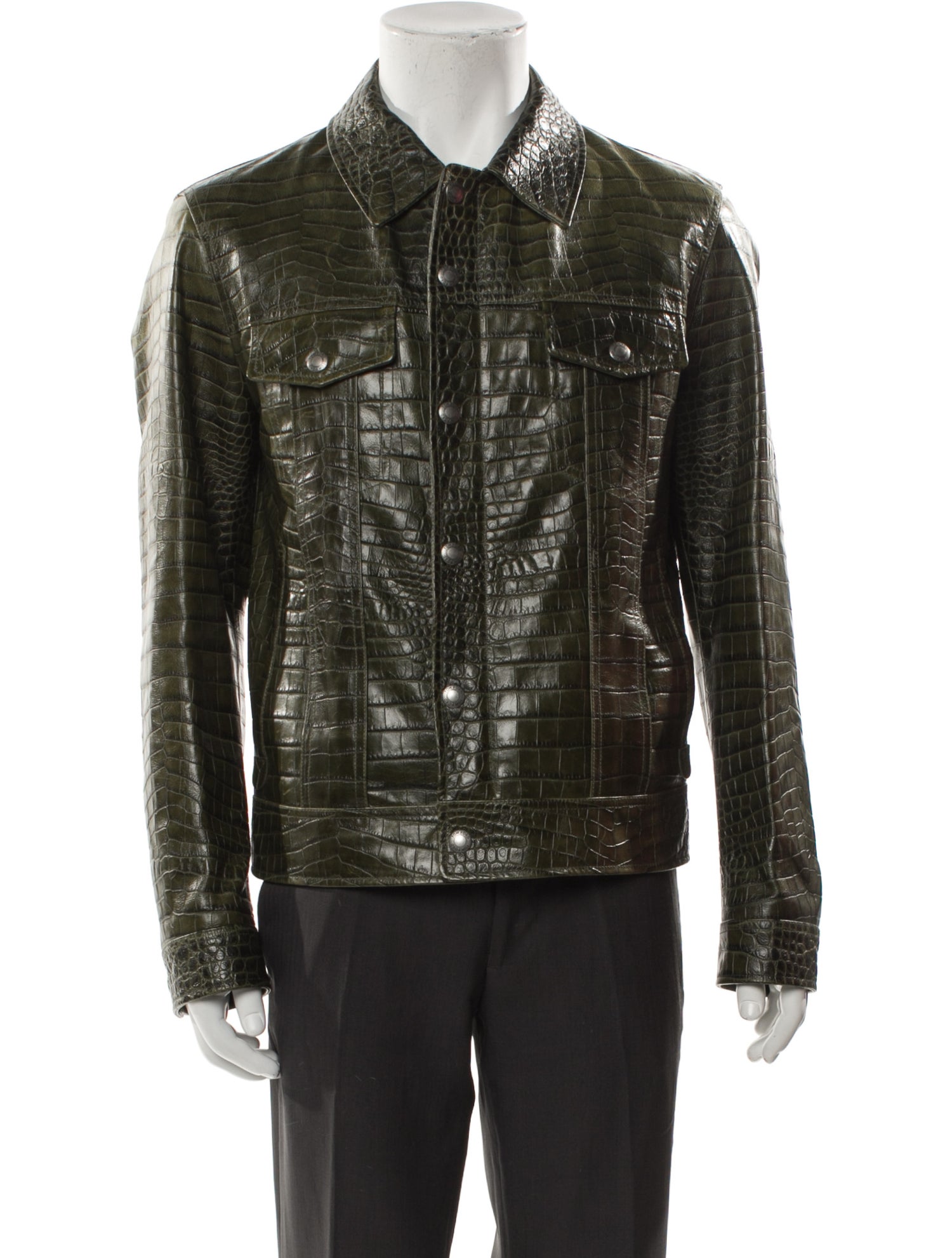Tom Ford Calfskin Plaid Print Moto Jacket