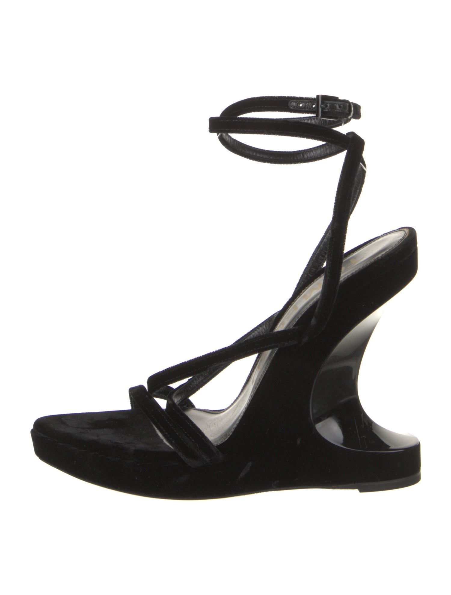 Tom Ford Velvet Leather Trim Embellishment Gladiator Sandals