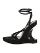 Tom Ford Velvet Leather Trim Embellishment Gladiator Sandals