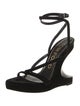 Tom Ford Velvet Leather Trim Embellishment Gladiator Sandals
