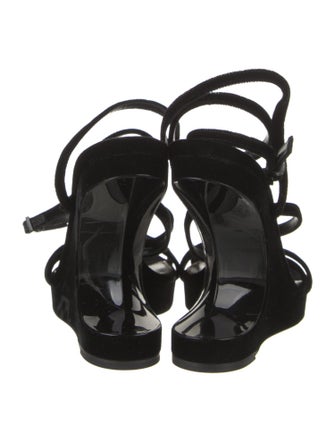 Tom Ford Velvet Leather Trim Embellishment Gladiator Sandals