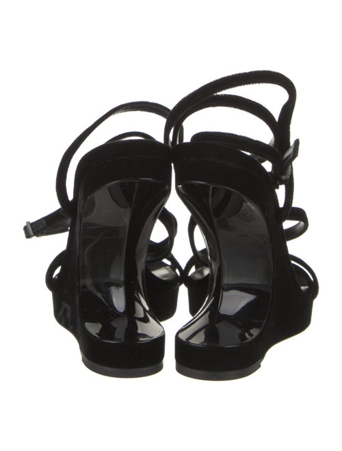 Tom Ford Velvet Leather Trim Embellishment Gladiator Sandals