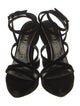 Tom Ford Velvet Leather Trim Embellishment Slingback Sandals