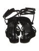 Tom Ford Velvet Leather Trim Embellishment Slingback Sandals