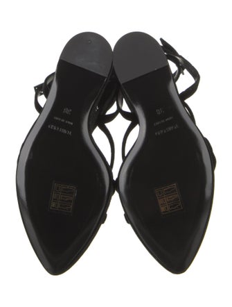 Tom Ford Velvet Leather Trim Embellishment Slingback Sandals