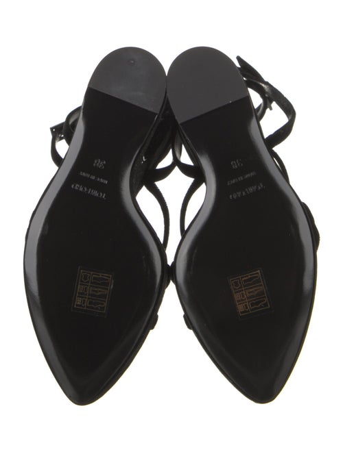 Tom Ford Velvet Leather Trim Embellishment Slingback Sandals