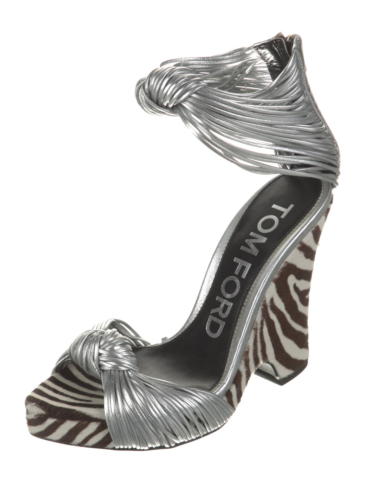 Tom Ford Leather Animal Print Sandals