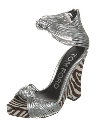 Tom Ford Leather Animal Print Sandals