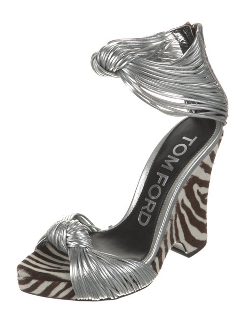 Tom Ford Leather Animal Print Sandals