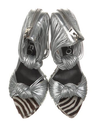 Tom Ford Leather Animal Print Sandals