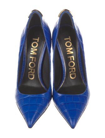 Tom Ford Embossed Leather Animal Print Pumps