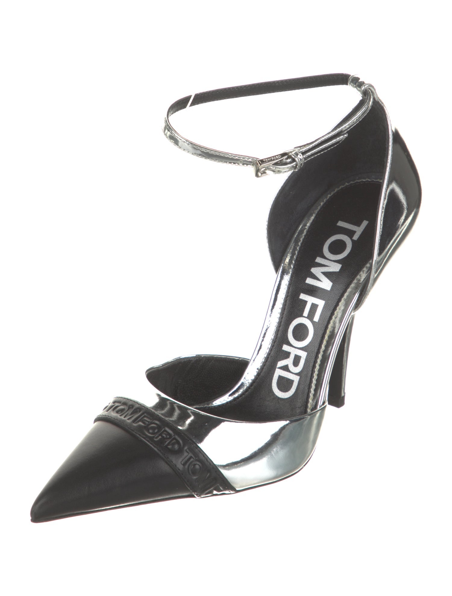 Tom Ford Patent Leather Colorblock Pattern D'Orsay Pumps