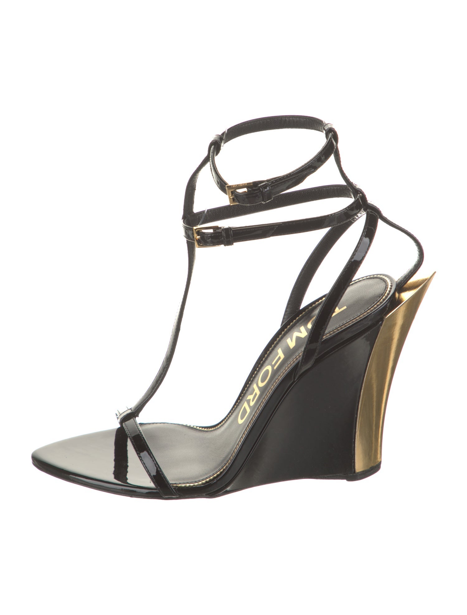 Tom Ford Patent Leather T-Strap Sandals