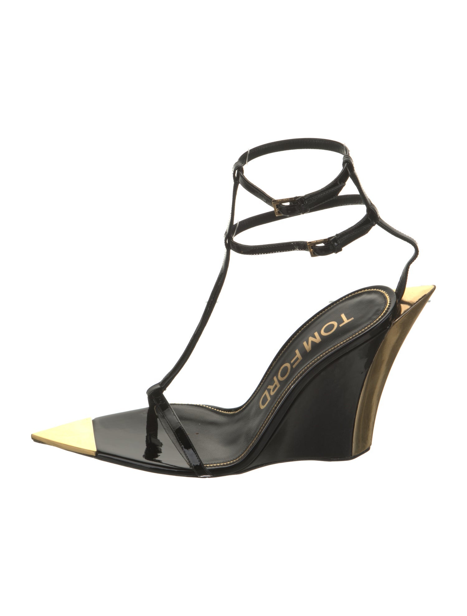 Tom Ford Patent Leather T-Strap Sandals
