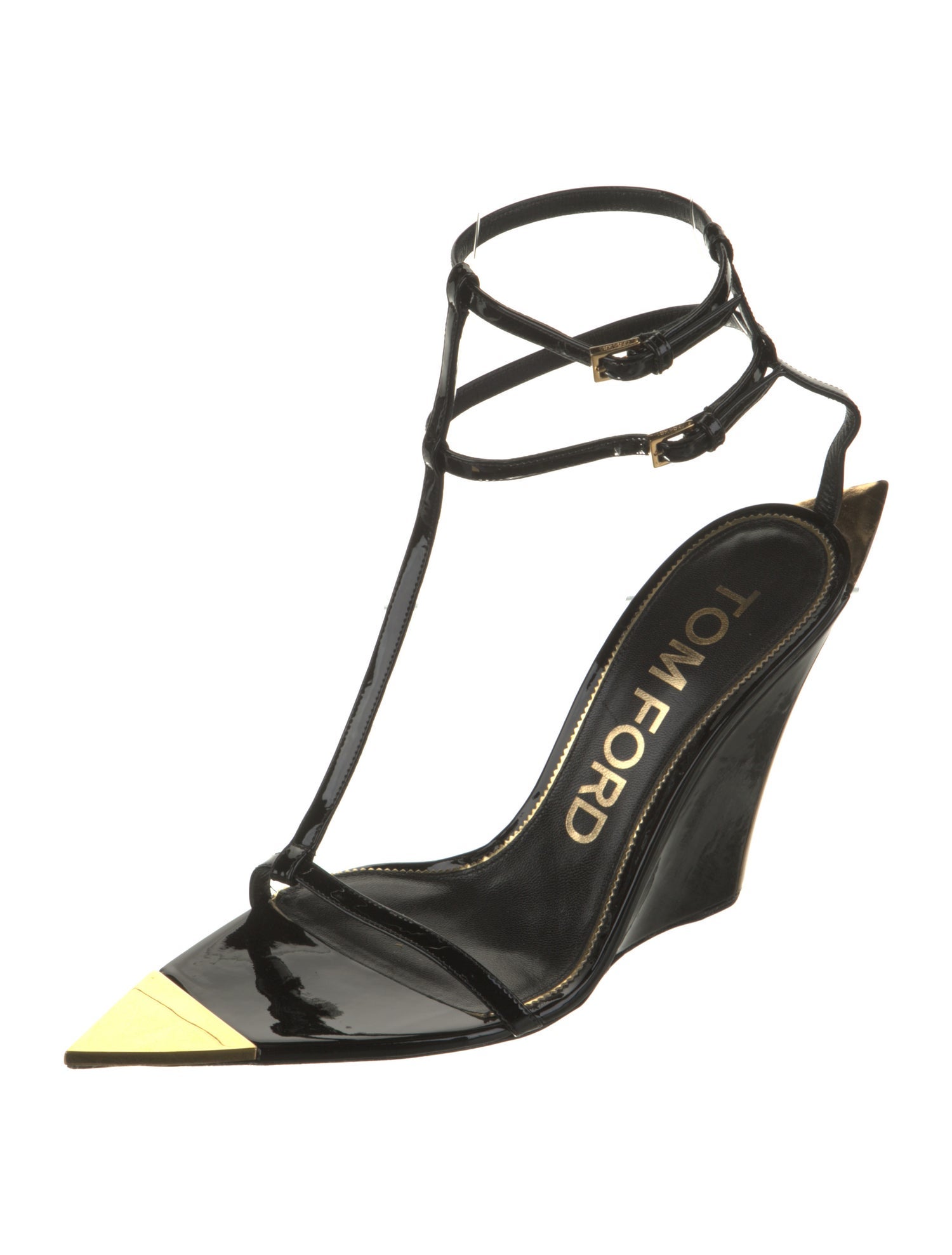 Tom Ford Patent Leather T-Strap Sandals