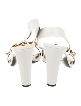 Tom Ford Leather Chain-Link Accents Slingback Sandals