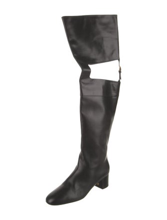 Tom Ford Leather Cutout Accent Boots