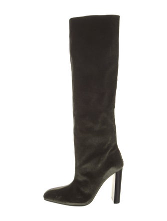 Tom Ford Velvet Leather Trim Embellishment Boots