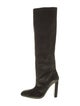 Tom Ford Velvet Leather Trim Embellishment Boots
