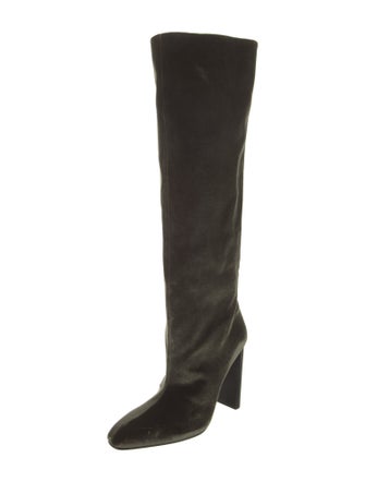 Tom Ford Velvet Leather Trim Embellishment Boots