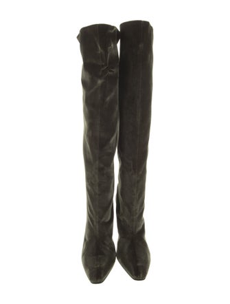 Tom Ford Velvet Leather Trim Embellishment Boots