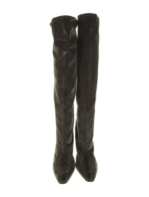 Tom Ford Velvet Leather Trim Embellishment Boots