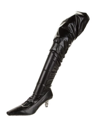 Tom Ford Leather Crystal Embellishments Sock Boots