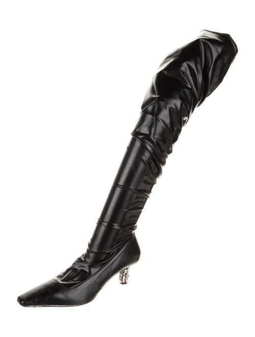 Tom Ford Leather Crystal Embellishments Sock Boots