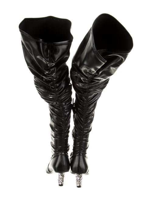 Tom Ford Leather Crystal Embellishments Sock Boots