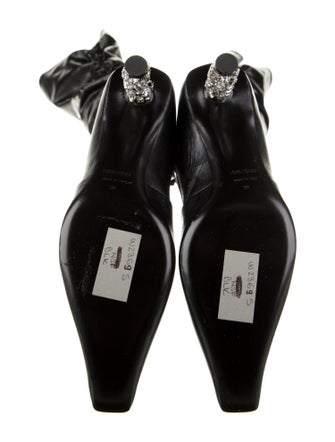 Tom Ford Leather Crystal Embellishments Sock Boots