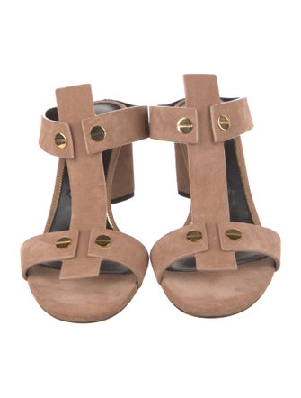 Tom Ford Suede Studded Accents T-Strap Sandals
