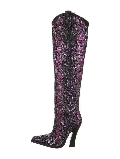 Tom Ford Suede Animal Print Boots