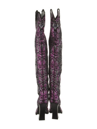 Tom Ford Suede Animal Print Boots