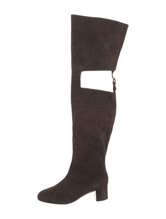Tom Ford Suede Leather Trim Embellishment Boots