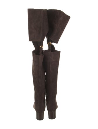 Tom Ford Suede Leather Trim Embellishment Boots