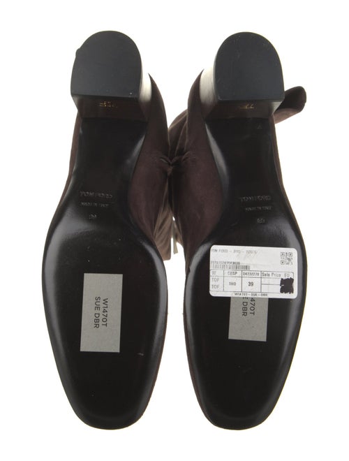 Tom Ford Suede Leather Trim Embellishment Boots