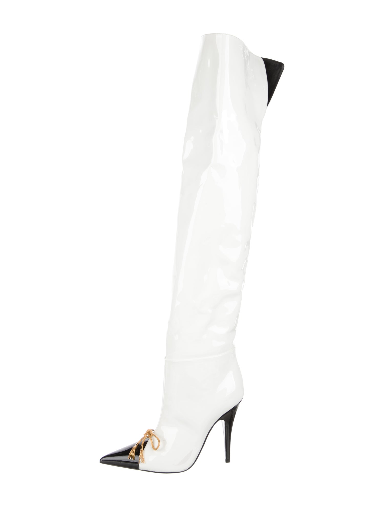 Tom Ford Patent Leather Bow Accents Boots